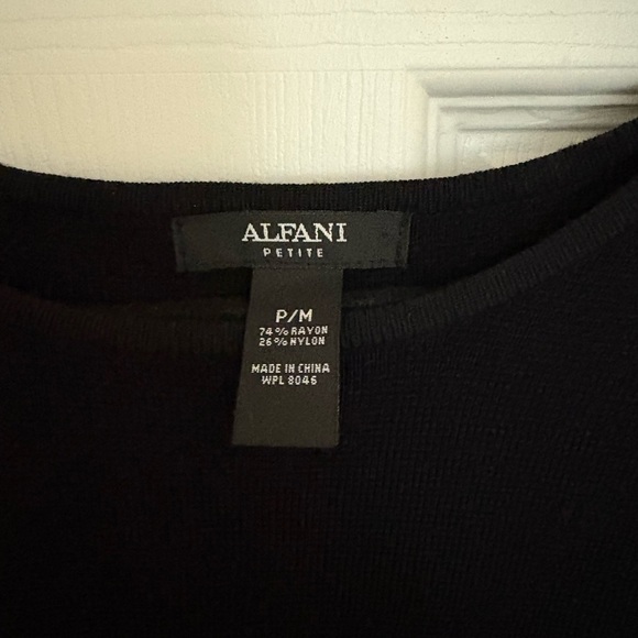 Alfani Petite Black Knit Cape - Picture 2 of 3
